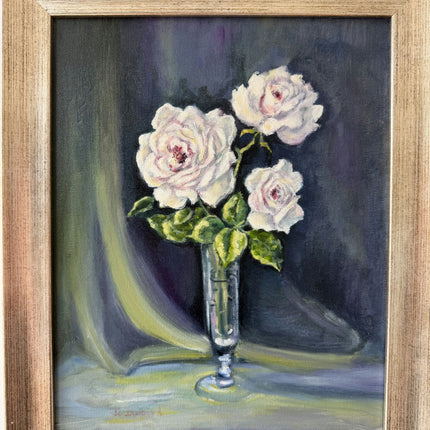 Original Interior Oil Painting "Glass Vase" Expressive Small Art Holland Art Shop