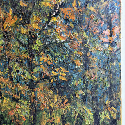Elegant Landscape Oil Painting "Autumn Trees" Vintage Artwork Holland Art Shop