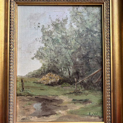 Detailed Landscape Oil Painting "Gilded Frame" Expressive Small Art Holland Art Shop