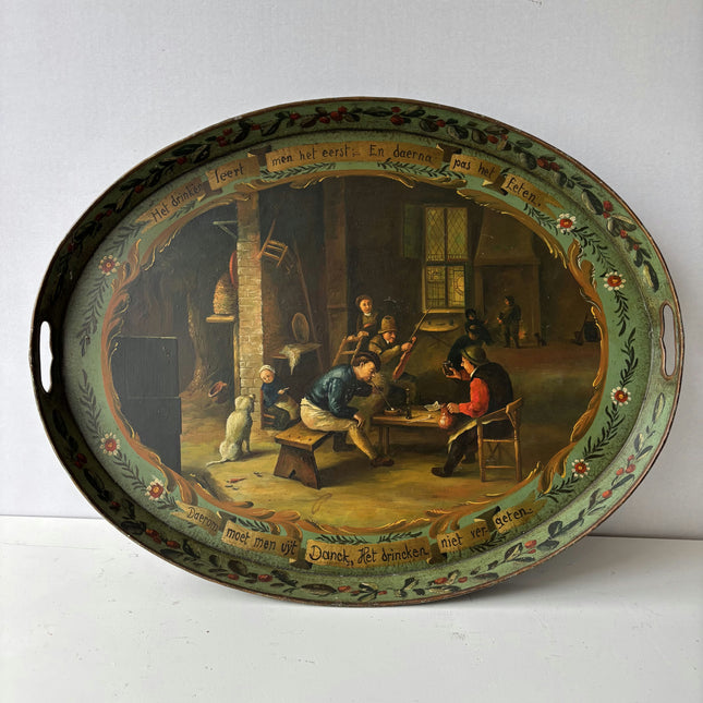 19th Century Antique Figurative Oil Painting "Wooden Tray" Art Holland Art Shop
