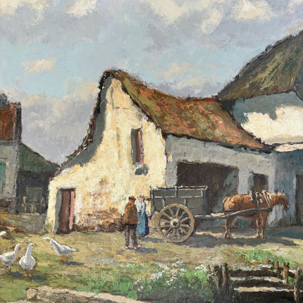 Expressive Farm Oil Painting "Thatched Cottage" Timeless Large Art Holland Art Shop