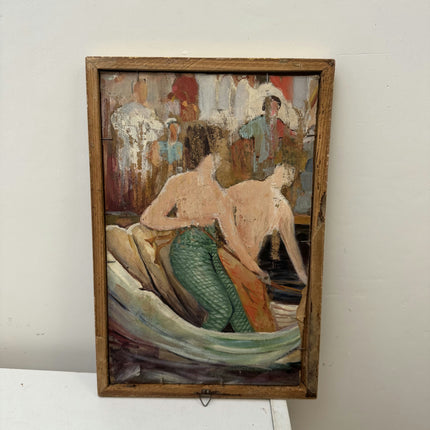 Refined Figurative Oil Painting "Seated Musician" Authentic Small Art Holland Art Shop