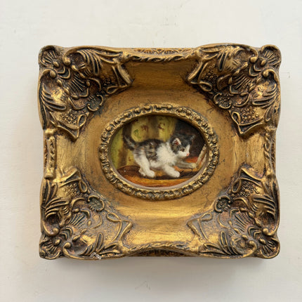 Refined Animals Oil Painting "Playful Kitten" Traditional Small Art Holland Art Shop