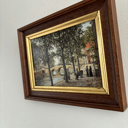 Refined Oil Painting Cityscape "Canal View" Expressive Small Artwork
