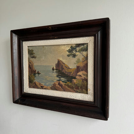 Elegant Seascape Oil Painting "Rocky Cove" Classic Artwork Holland Art Shop
