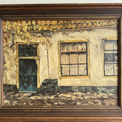 Vintage Cityscape Oil Painting "Weathered Door" Timeless Artwork Holland Art Shop