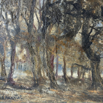 19th Century Antique Landscape Oil Painting "Textured Canvas" Artwork Holland Art Shop