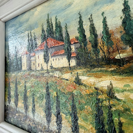 Rustic Landscape Oil Painting "Country Villa" Authentic Small Artwork Holland Art Shop