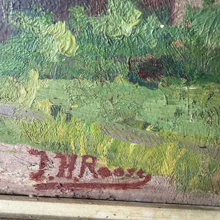 Vintage Cityscape Oil Painting "Stone Archway" Rustic Art Holland Art Shop