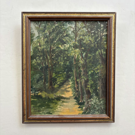 Rustic Landscape Oil Painting "Forest Path" Elegant Small Artwork Holland Art Shop