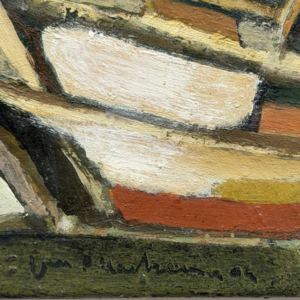Authentic Abstract  Oil Painting "Striped Figure" Traditional Artwork Holland Art Shop