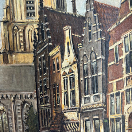 Detailed Cityscape Oil Painting "City Church" Handcrafted 208 Art Holland Art Shop