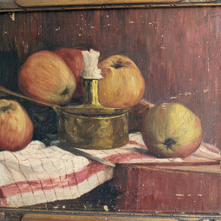 1940 Still Life Oil Painting "Three Apples" Art Holland Art Shop