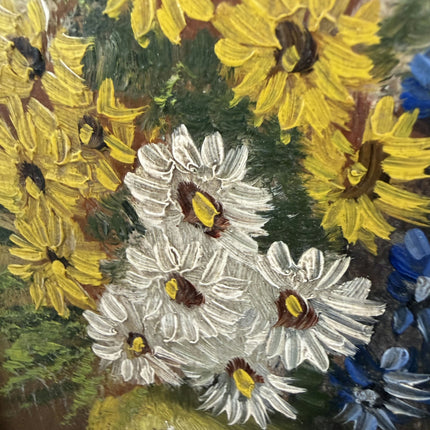 Authentic Floral Still Life Oil Painting "Flower Vase" Rustic Small Artwork Holland Art Shop