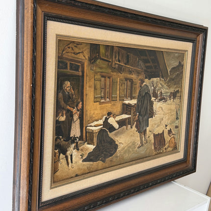 Rustic Figurative Oil Painting "Wooden Frame" Traditional Large Artwork Holland Art Shop