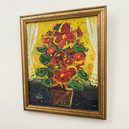 Timeless Floral Still Life Oil Painting "Red Bouquet" Classic Small Art Holland Art Shop
