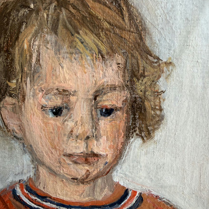 Rustic Figurative Oil Painting "Two Children" Authentic Small Artwork Holland Art Shop