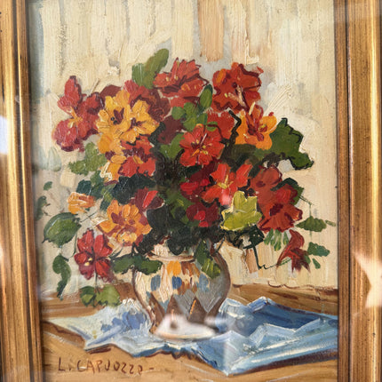 Classic Oil Painting Floral Still Life "Flower Vase" Handcrafted Small Artwork