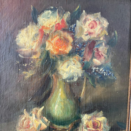 Rustic Floral Still Life Oil Painting "Flower Vase" Classic Small Art Holland Art Shop