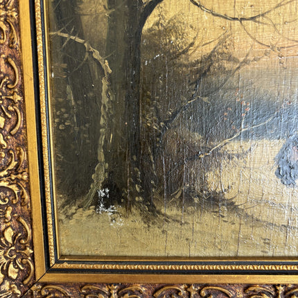 Handcrafted Winter Landscape Oil Painting "Gilded Frame" Refined Small Art Holland Art Shop