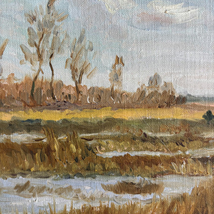 Authentic Landscape Oil Painting "Golden Waves" Classic French Art Holland Art Shop