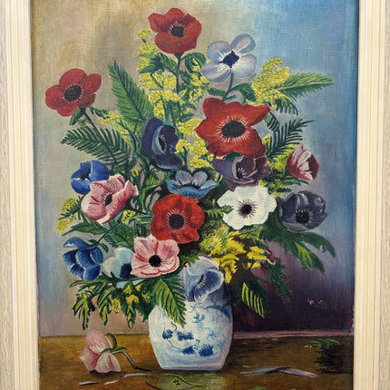Original Floral Still Life Oil Painting "Flower Vase" Traditional Artwork Holland Art Shop