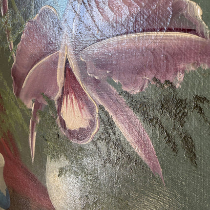 Intriguing Oil Painting Floral Still Life "Orchid Vase" Authentic Medium Art Holland Art Shop