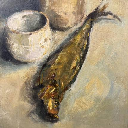 Rustic Still Life Oil Painting "Salt Shaker" Handcrafted Art Holland Art Shop