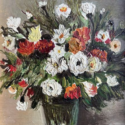 Expressive Floral Still Life Oil Painting "Flower Vase" Original Small Art Holland Art Shop