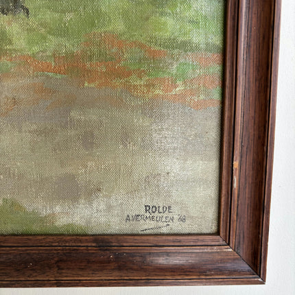 Classic Farm Oil Painting "Thatched Cottage" Refined Artwork Holland Art Shop