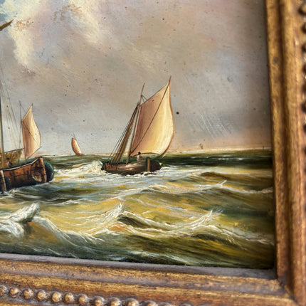 Antique Seascape Oil Painting "Framed Painting" Classic Small Artwork Holland Art Shop