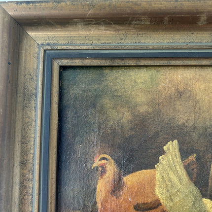 Antique Animals Oil Painting "Barnyard Rooster" Refined Small Art Holland Art Shop