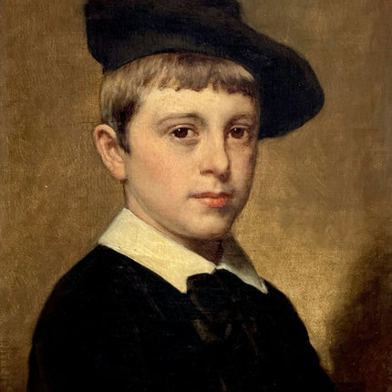 Petrus van Havermaet 1884 Antique Portrait Oil Painting of "René Hendrikx" Artwork Holland Art Shop