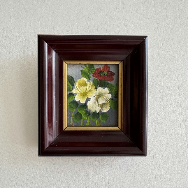 Authentic Floral Still Life Oil Painting "Framed Painting" Rustic Small Art Holland Art Shop