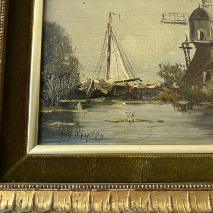 Expressive Harbor Scene Oil Painting "Sailboat Mast" Timeless Artwork Holland Art Shop