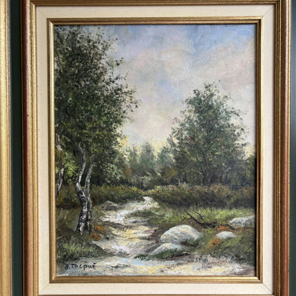 Handcrafted Landscape Oil Painting "Forest Stream" Elegant French Artwork Holland Art Shop
