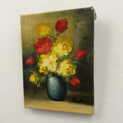 Classic Floral Still Life Oil Painting "Yellow Roses" Authentic Small Artwork Holland Art Shop