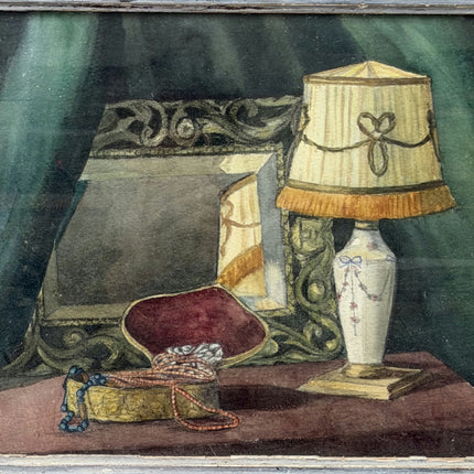 Refined Still Life Oil Painting "Table Lamp" Detailed Art Holland Art Shop