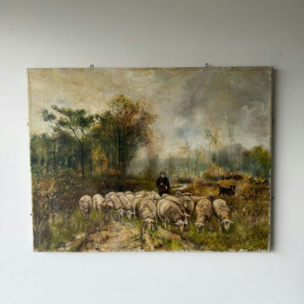 Elegant Animals Oil Painting "Grazing Sheep" Timeless Art Holland Art Shop