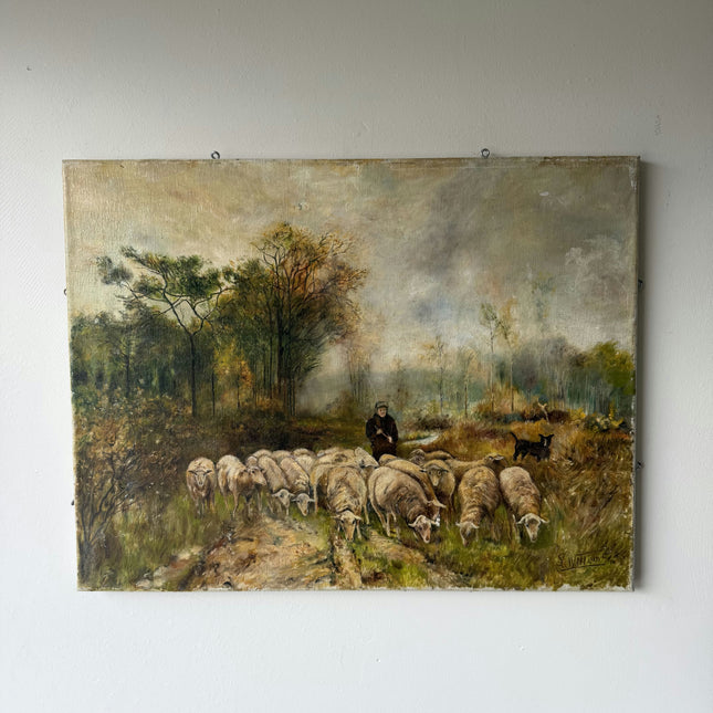 Elegant Animals Oil Painting "Grazing Sheep" Timeless Art Holland Art Shop
