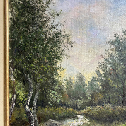 Handcrafted Landscape Oil Painting "Forest Stream" Elegant French Artwork Holland Art Shop