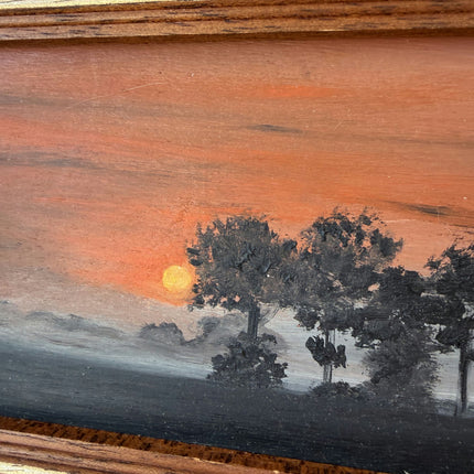 Figurative Oil Painting Landscape "Sunset Horizon" Wonderful Small Art Holland Art Shop