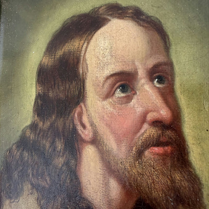 19th Century Antique Portrait Oil Painting "Praying Man" Small Art Holland Art Shop