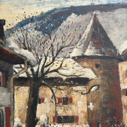Rustic Landscape Oil Painting "Snowy House" Detailed Large Art Holland Art Shop