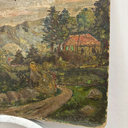 Timeless Landscape Oil Painting "Country Path" Vintage French Artwork Holland Art Shop