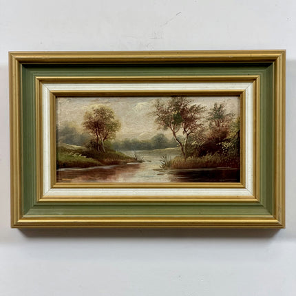 Elegant Landscape Oil Painting "Ornate Frame" Classic Small Artwork Holland Art Shop
