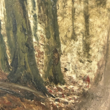 Elegant Landscape Oil Painting "Tree Trunk" Rustic Small Art Holland Art Shop