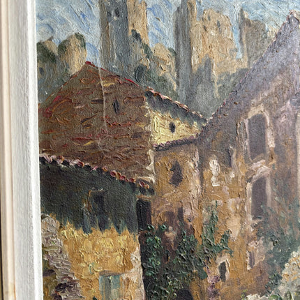 Detailed Cityscape Oil Painting "Stone Castle" Classic Small Art Holland Art Shop