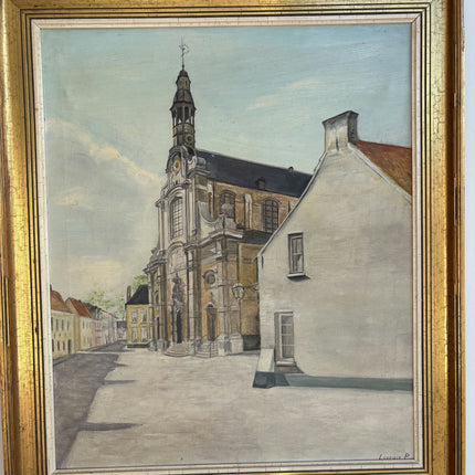 Classic Cityscape Oil Painting "Town Church" Traditional Art Holland Art Shop