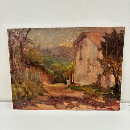 Classic Landscape Oil Painting "Stone House" Detailed Small Art Holland Art Shop